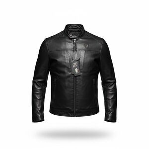 Unisex Black faux Leather Jacket made in Italy